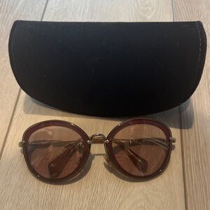 Miu Miu Elegant Burgundy Sunglasses